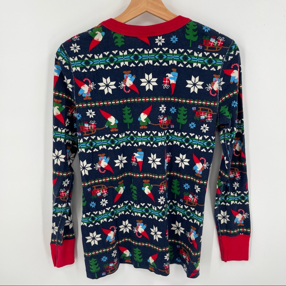 Hanna Andersson Christmas Winter Gnome Pajama Long Sleeve Top Fitted - Picture 4 of 4